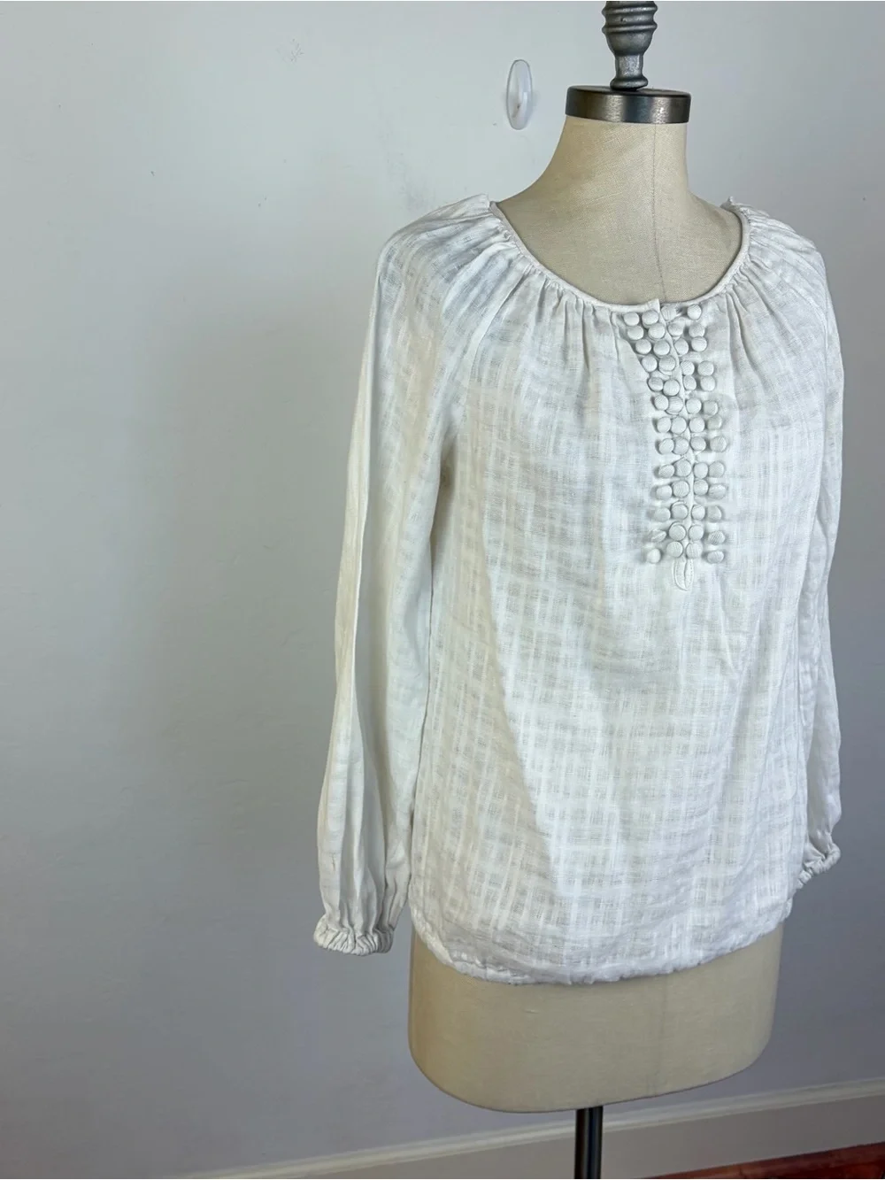 Tory Burch White Linen Blouse